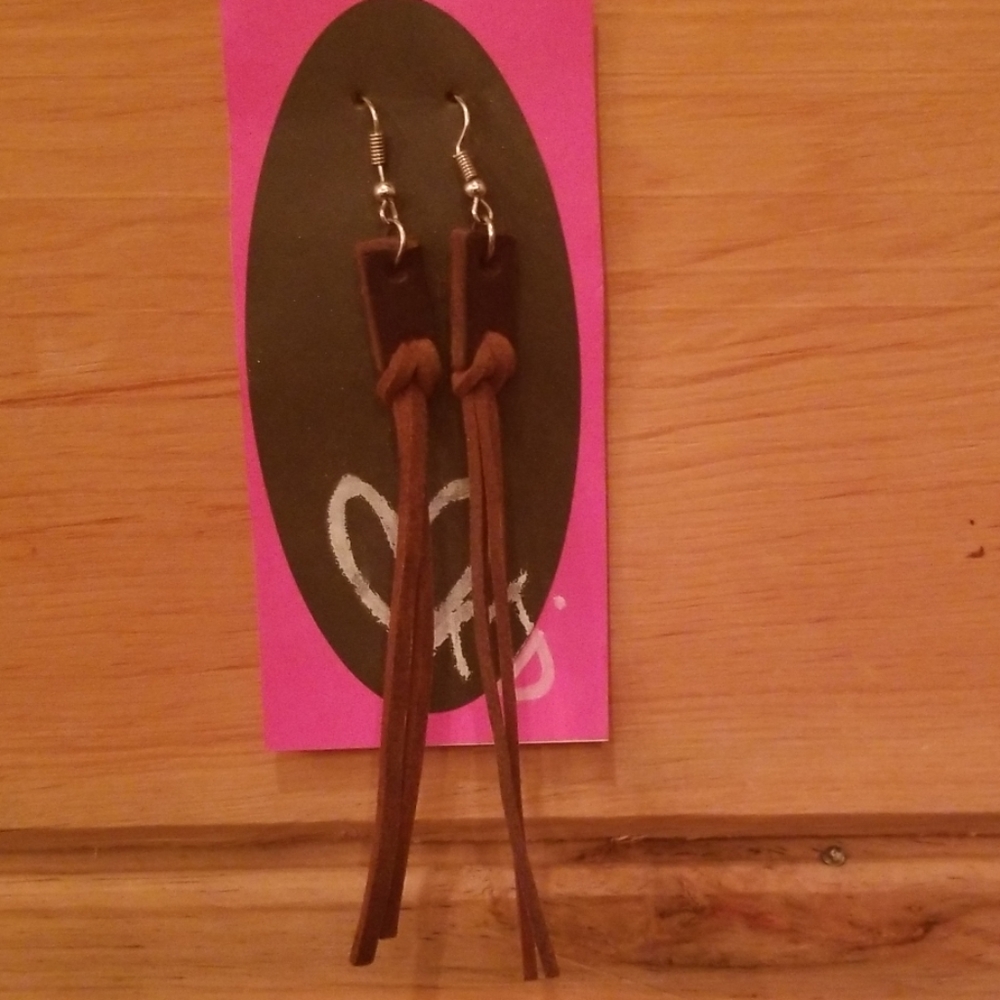 Handmade leather earrings